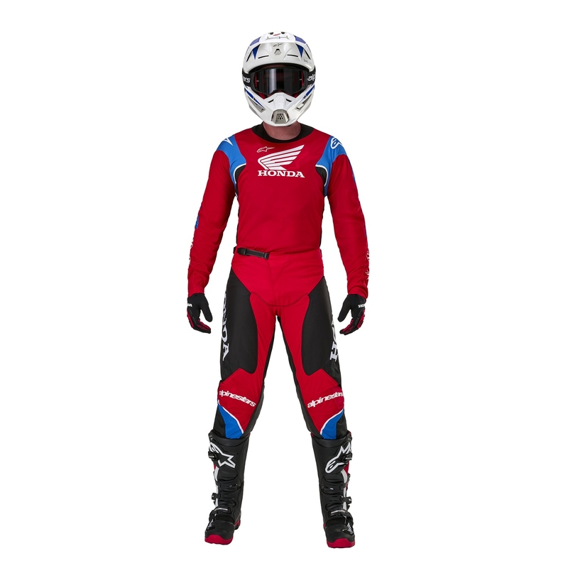 Pantalones de motocross Alpinestars Racer Iconic Honda, colección en rojo, negro, azul y blanco