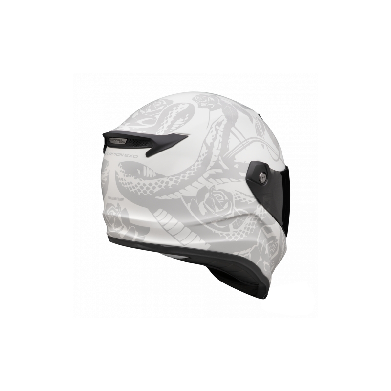 Casco integral de moto Scorpion Covert FX Dragon gris-plata mate