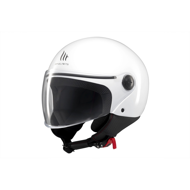 Casco de moto abierto MT Street S blanco brillante