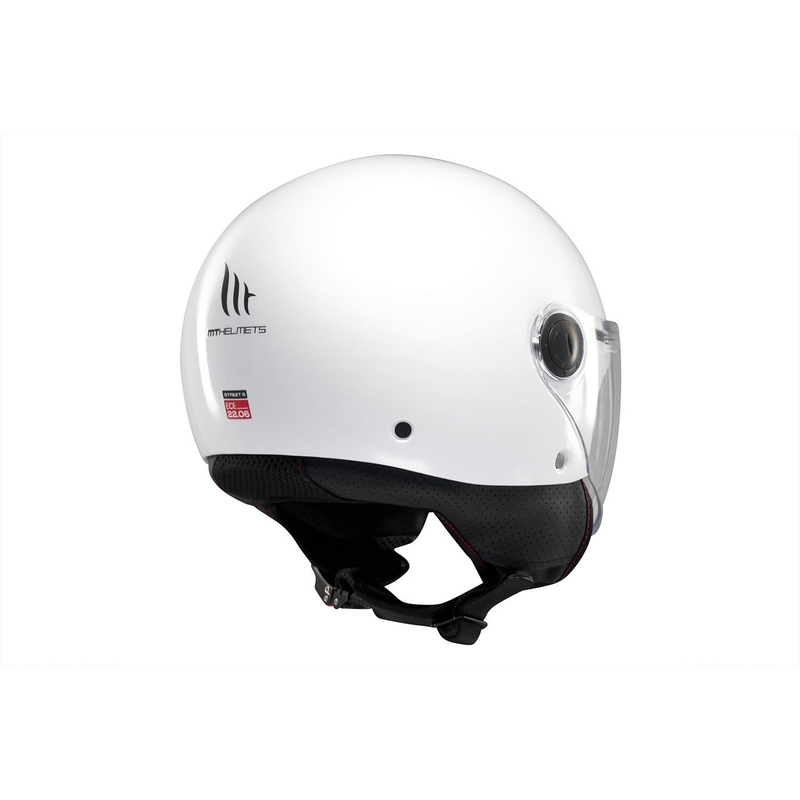 Casco de moto abierto MT Street S blanco brillante