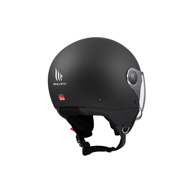 Casco de moto abierto MT Street S negro mate