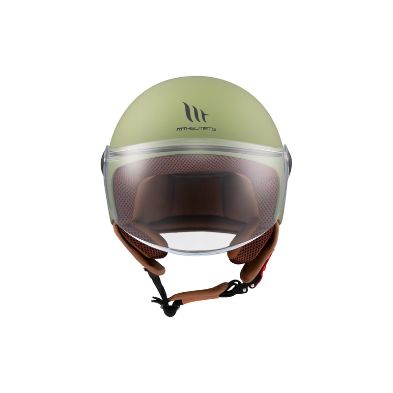 Casco de moto abierto MT Street S verde mate