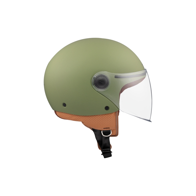 Casco de moto abierto MT Street S verde mate