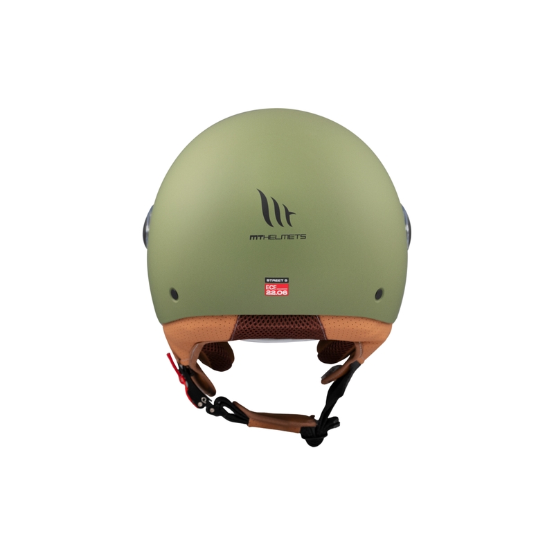 Casco de moto abierto MT Street S verde mate