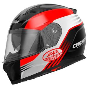 Casco de moto Cassida Apex Jawa - rojo-negro-gris