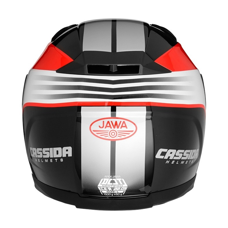 Casco de moto Cassida Apex Jawa - rojo-negro-gris