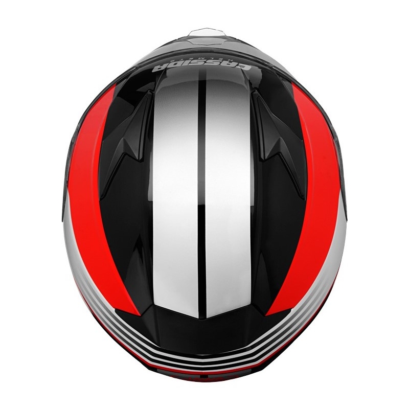 Casco de moto Cassida Apex Jawa - rojo-negro-gris
