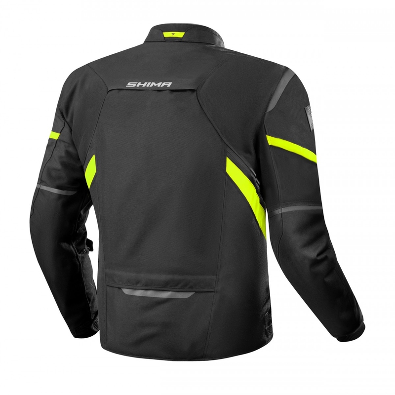 Chaqueta de moto Shima Rush 2.0 negro-amarillo fluo
