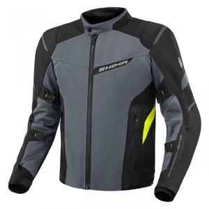 Chaqueta de moto Shima Rush Vent 2.0 negro-gris-amarillo fluo