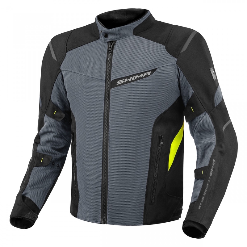 Chaqueta de moto Shima Rush Vent 2.0 negro-gris-amarillo fluo