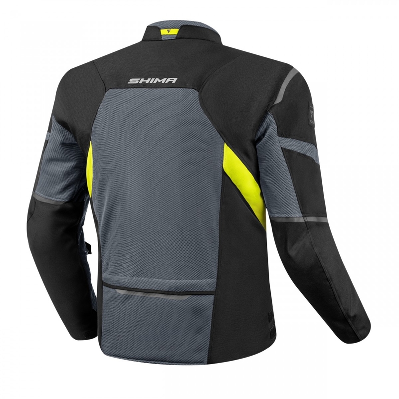 Chaqueta de moto Shima Rush Vent 2.0 negro-gris-amarillo fluo