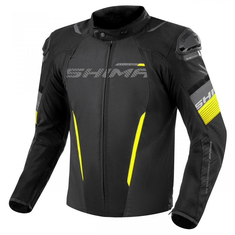 Chaqueta de moto Shima Solid 2.0 negro-amarillo fluo