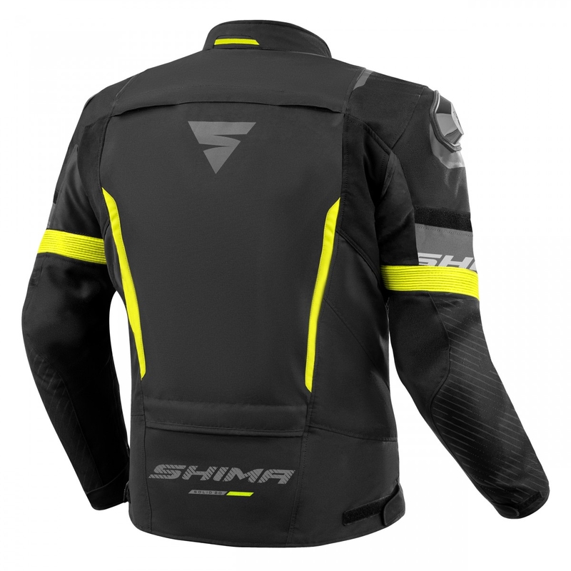 Chaqueta de moto Shima Solid 2.0 negro-amarillo fluo