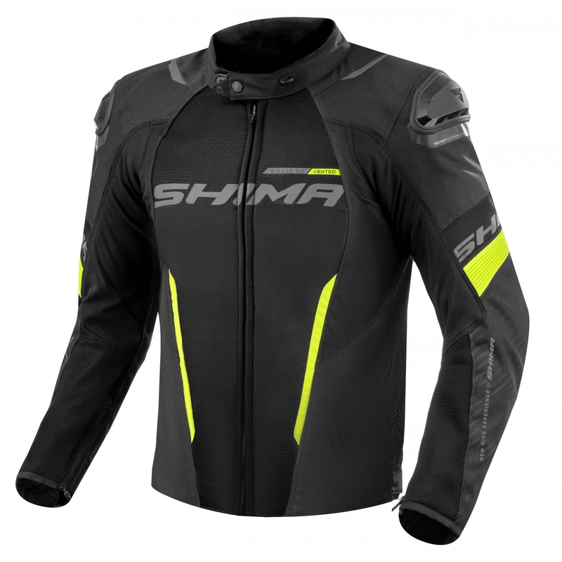 Chaqueta de moto Shima Solid 2.0 Vent negro-amarillo fluo