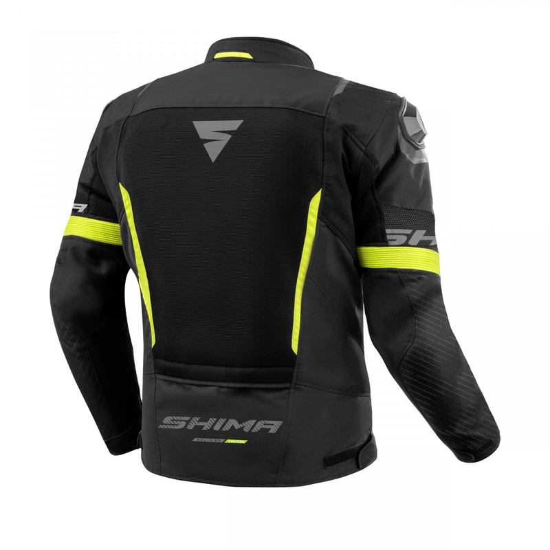Chaqueta de moto Shima Solid 2.0 Vent negro-amarillo fluo