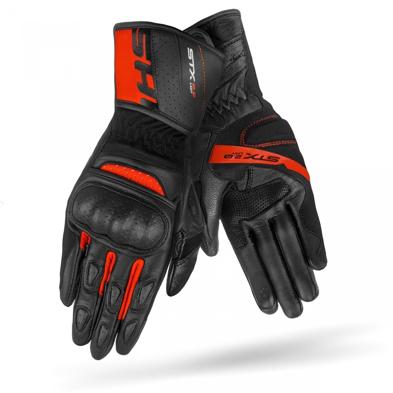 Guantes de moto para mujer Shima STX 2.0 Negro-Rojo