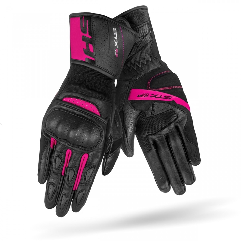Guantes de moto para mujer Shima STX 2.0 negro y rosa