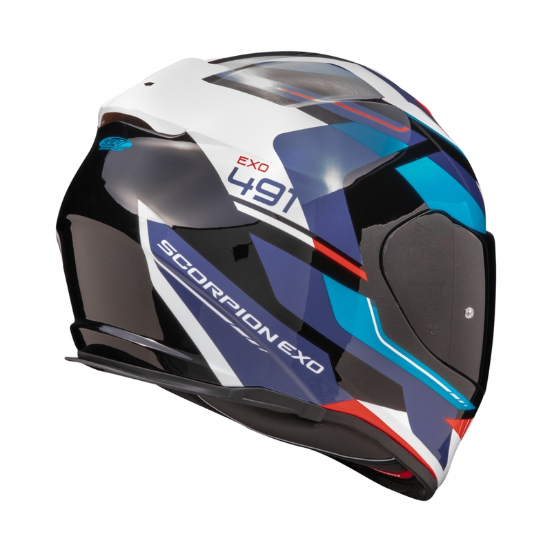 Casco integral de moto Scorpion EXO-491 Abilis negro-azul-rojo