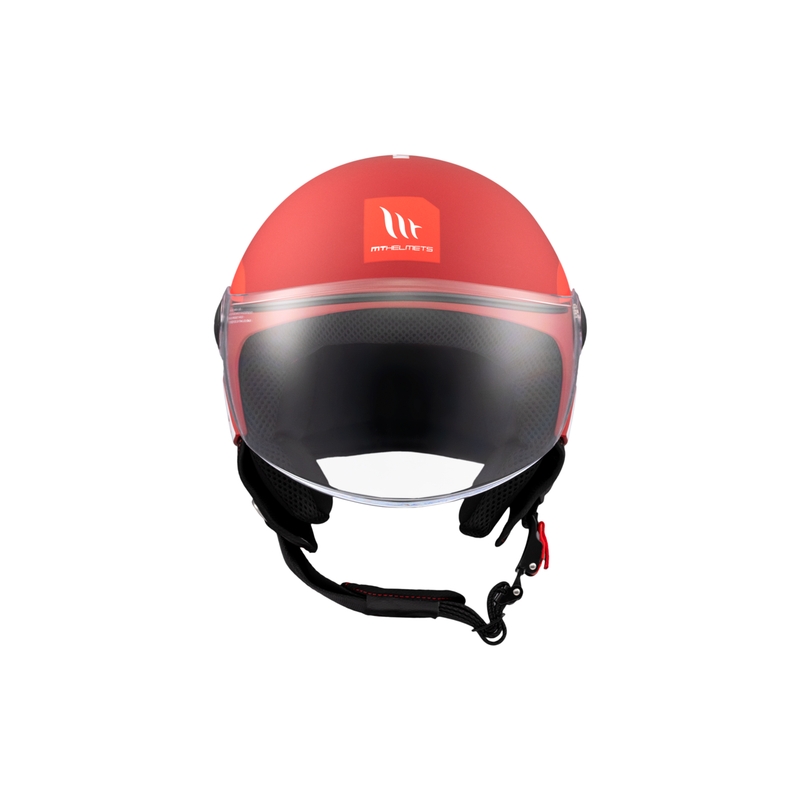Casco de moto abierto MT STREET INBOARD C5 rojo y blanco mate
