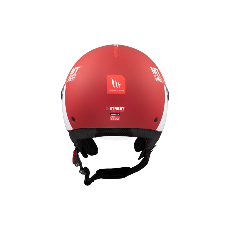 Casco de moto abierto MT STREET INBOARD C5 rojo y blanco mate