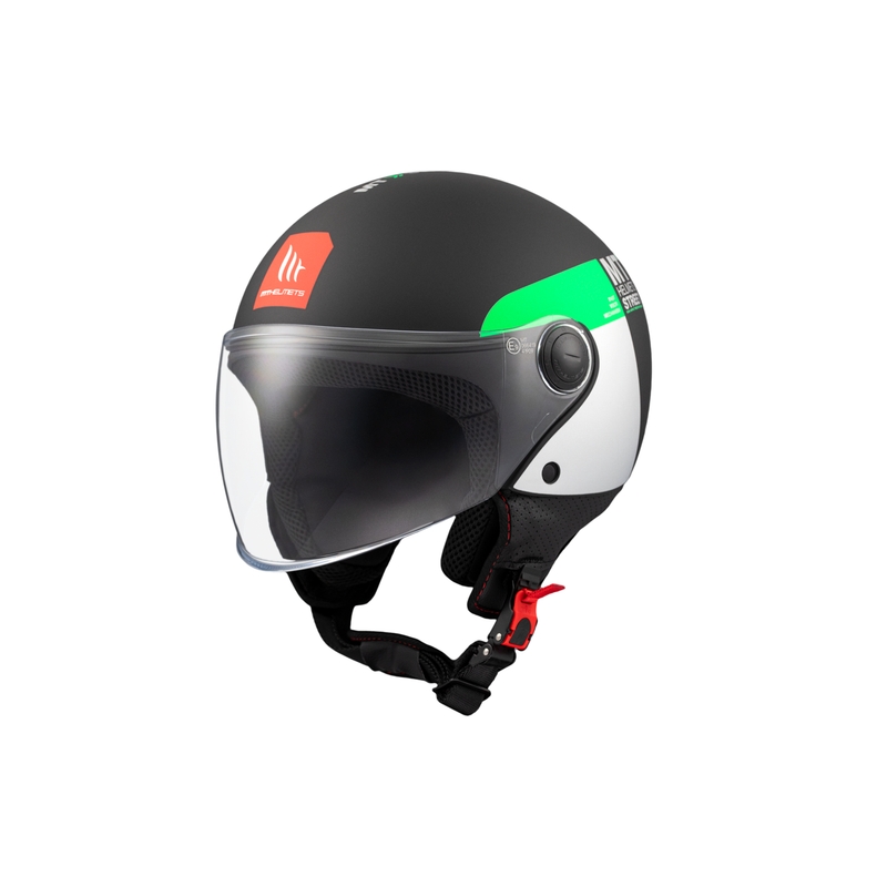 Casco de moto abierto MT STREET INBOARD D6 negro-verde mate