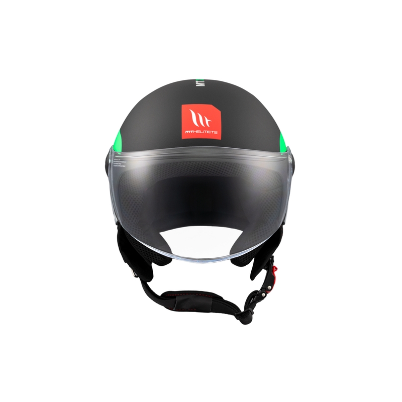 Casco de moto abierto MT STREET INBOARD D6 negro-verde mate