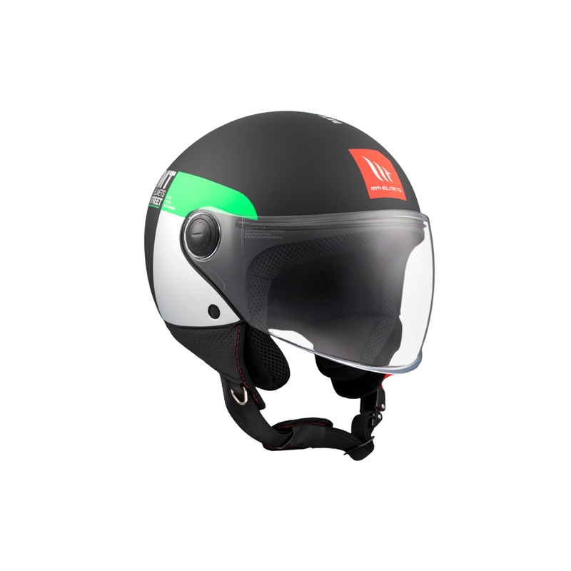Casco de moto abierto MT STREET INBOARD D6 negro-verde mate