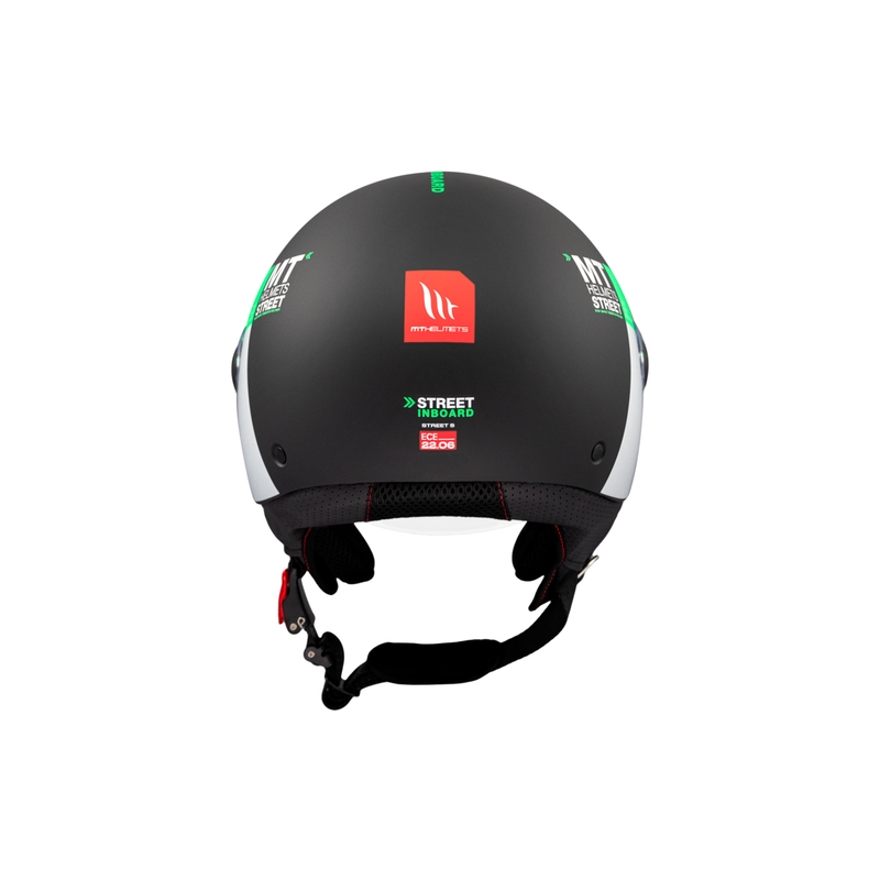 Casco de moto abierto MT STREET INBOARD D6 negro-verde mate