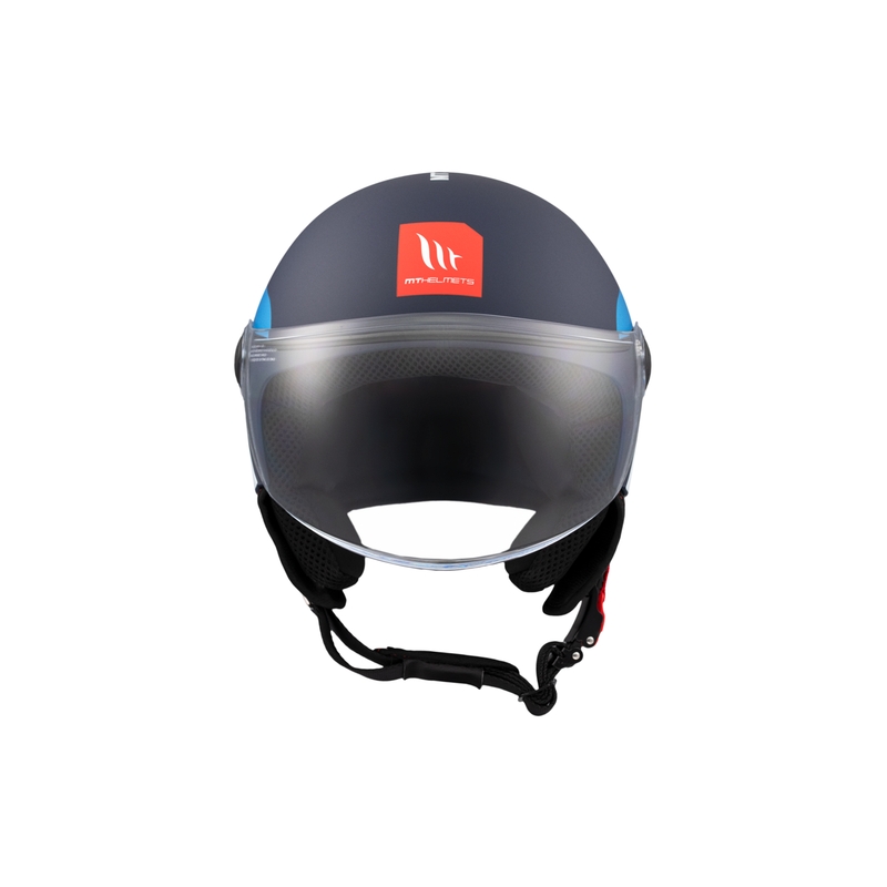 Casco de moto abierto MT STREET INBOARD C7 azul-blanco mate