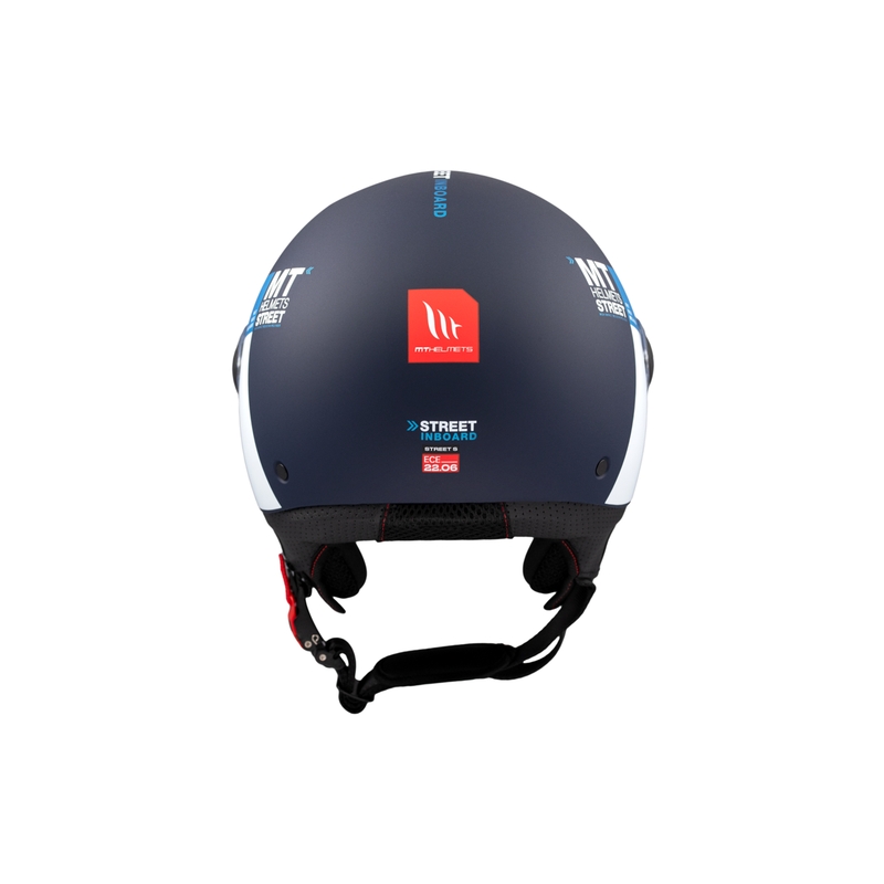 Casco de moto abierto MT STREET INBOARD C7 azul-blanco mate