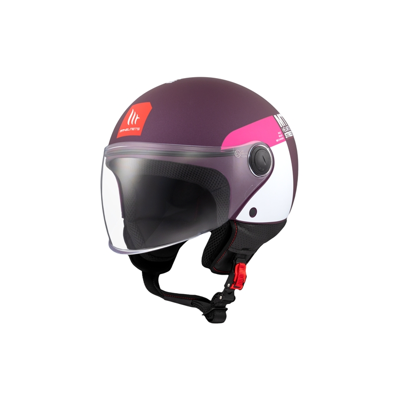 Casco de moto abierto MT STREET INBOARD C8 mate púrpura-rosa