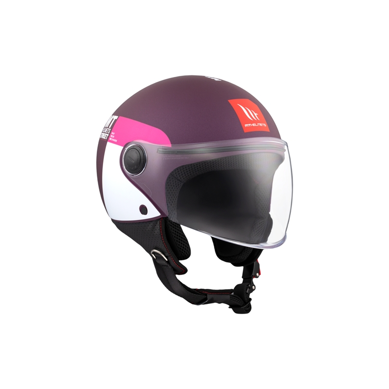 Casco de moto abierto MT STREET INBOARD C8 mate púrpura-rosa