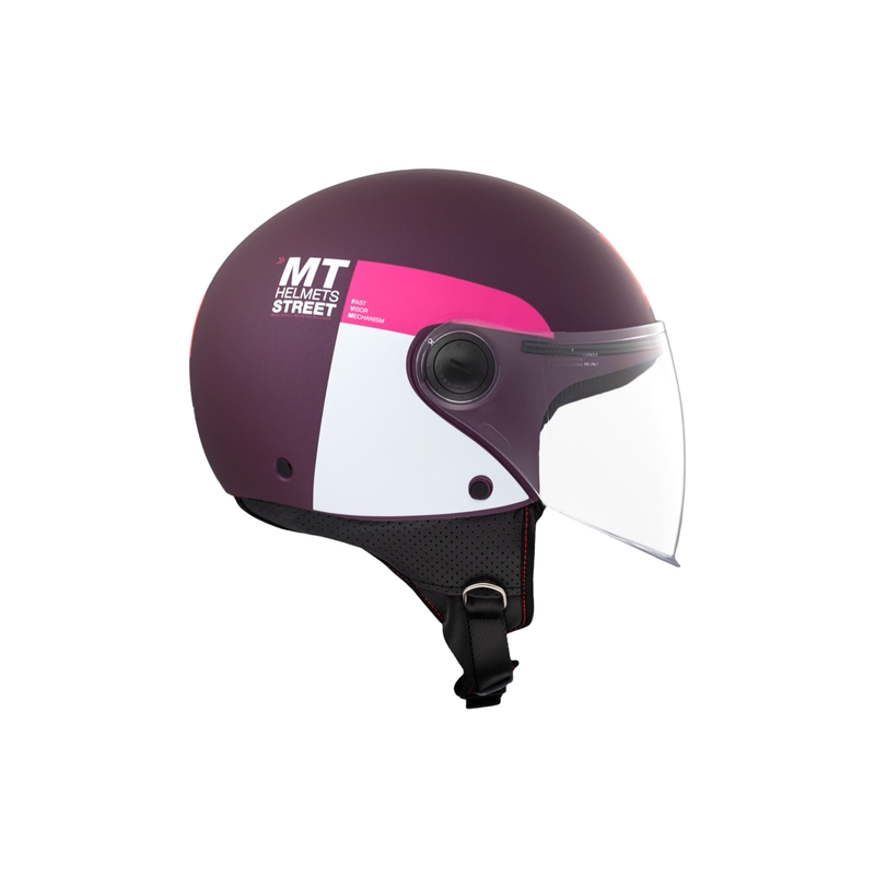 Casco de moto abierto MT STREET INBOARD C8 mate púrpura-rosa