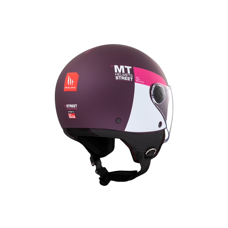 Casco de moto abierto MT STREET INBOARD C8 mate púrpura-rosa
