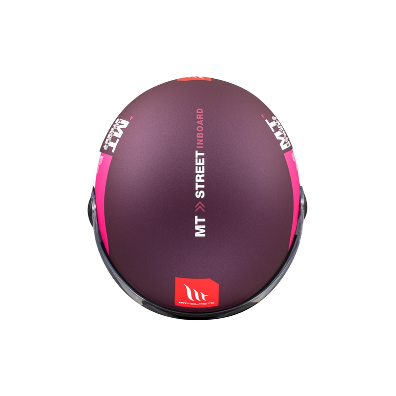 Casco de moto abierto MT STREET INBOARD C8 mate púrpura-rosa