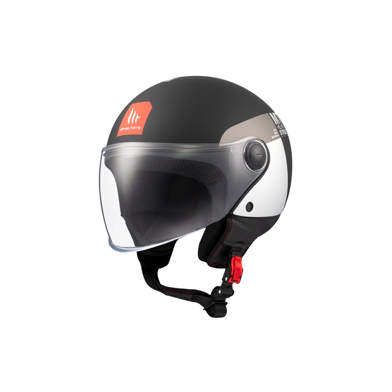 Casco de moto jet MT STREET INBOARD D2 negro mate-plata