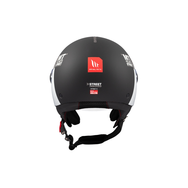 Casco de moto jet MT STREET INBOARD D2 negro mate-plata