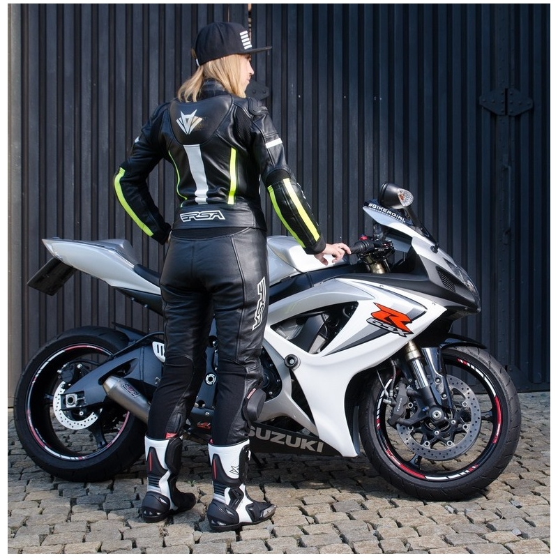 Mono de moto para mujer RSA Virus Black-White-Fluo Yellow liquidación