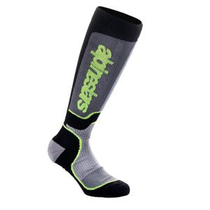 Calcetines Alpinestars MX Plus negro-gris-amarillo fluorescente