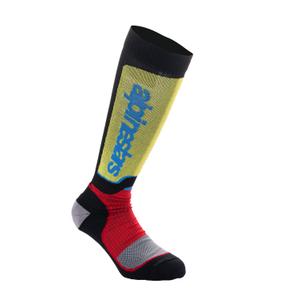 Calcetines Alpinestars MX Plus para niños, negro-rojo, amarillo flúor y azul flúor
