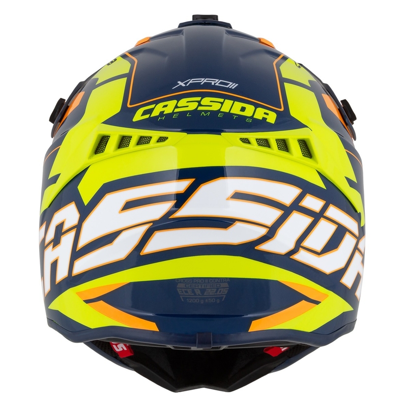 Casco de motocross Cassida Cross Pro 2 Contra fluo amarillo-naranja-azul