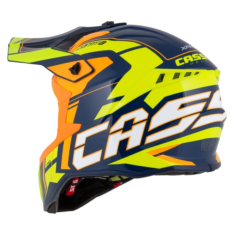 Casco de motocross Cassida Cross Pro 2 Contra fluo amarillo-naranja-azul