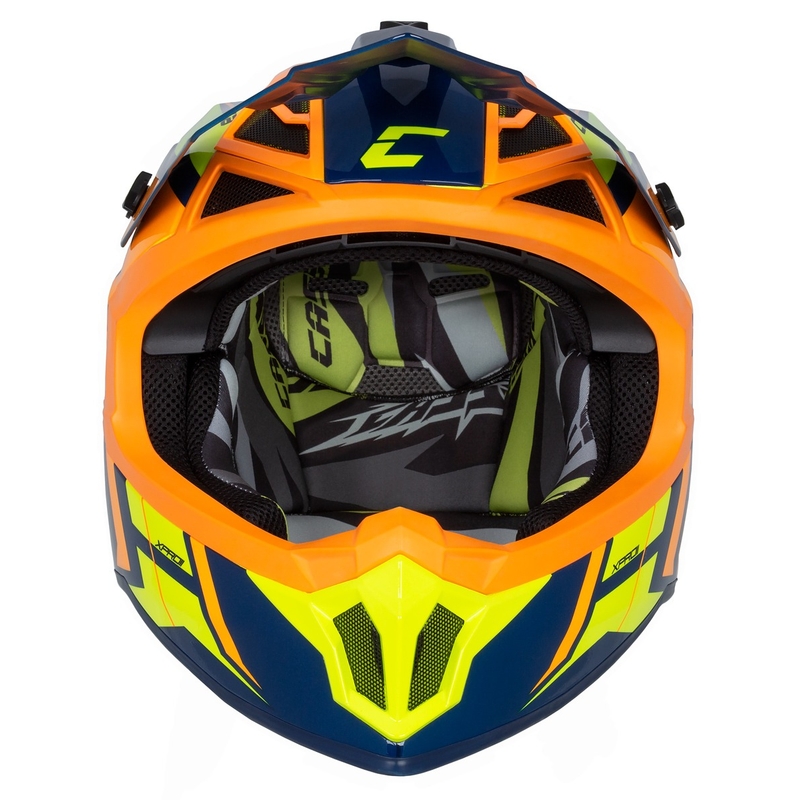 Casco de motocross Cassida Cross Pro 2 Contra fluo amarillo-naranja-azul