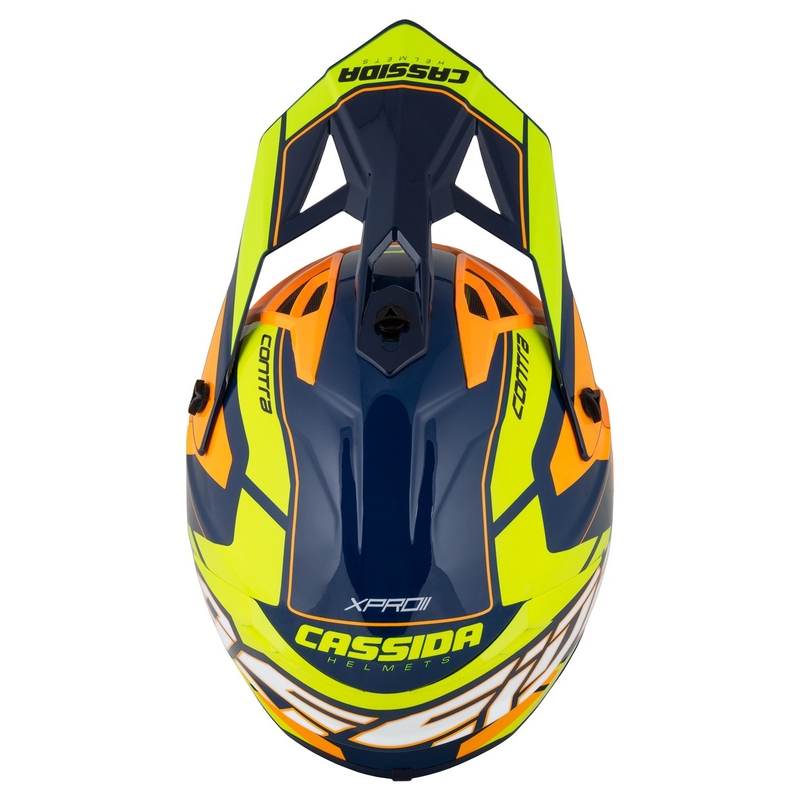 Casco de motocross Cassida Cross Pro 2 Contra fluo amarillo-naranja-azul