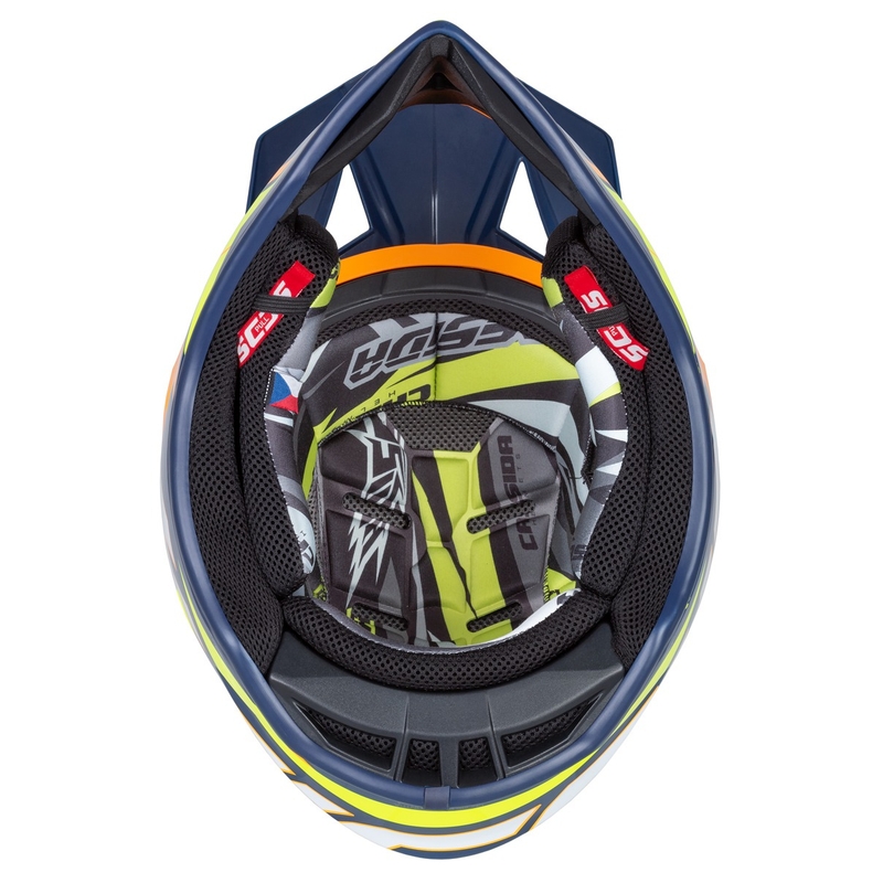 Casco de motocross Cassida Cross Pro 2 Contra fluo amarillo-naranja-azul