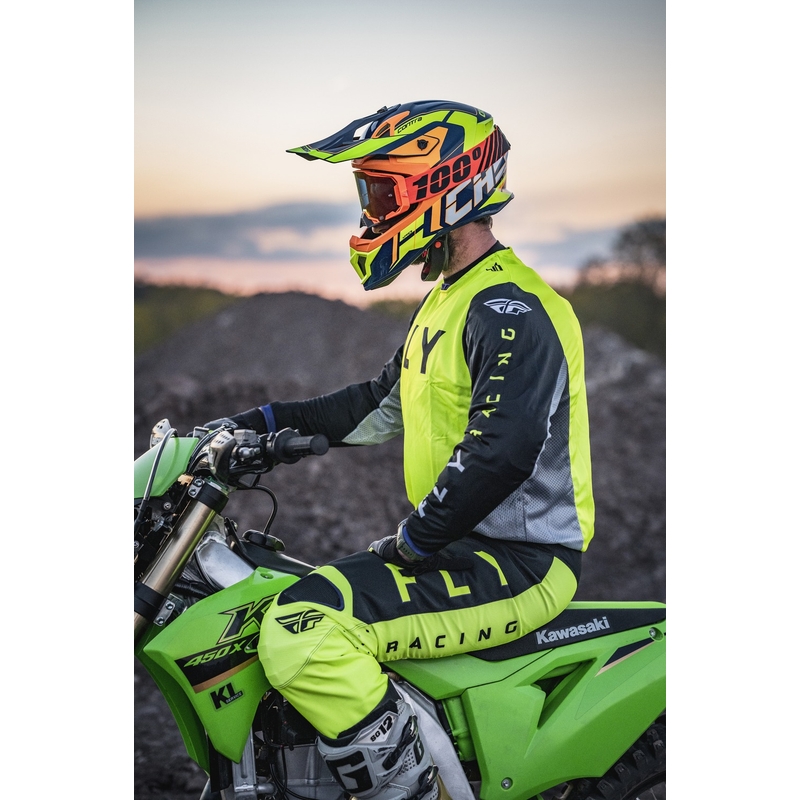 Casco de motocross Cassida Cross Pro 2 Contra fluo amarillo-naranja-azul