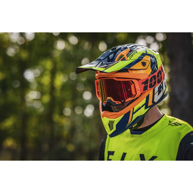 Casco de motocross Cassida Cross Pro 2 Contra fluo amarillo-naranja-azul