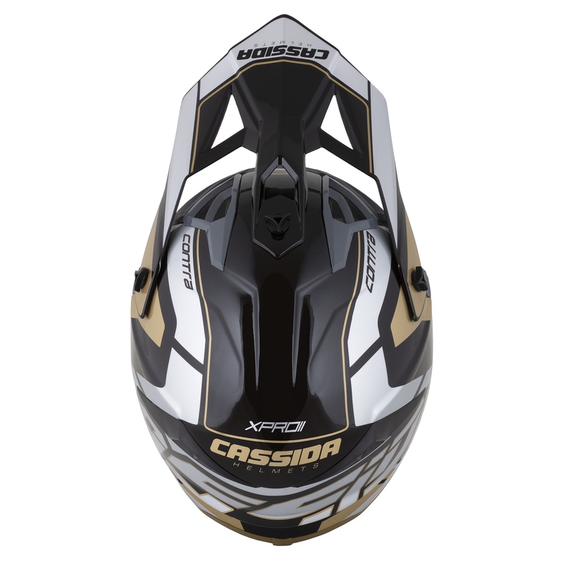 Casco Cassida Cross Pro 2 Contra Motocross oro perla gris-negro