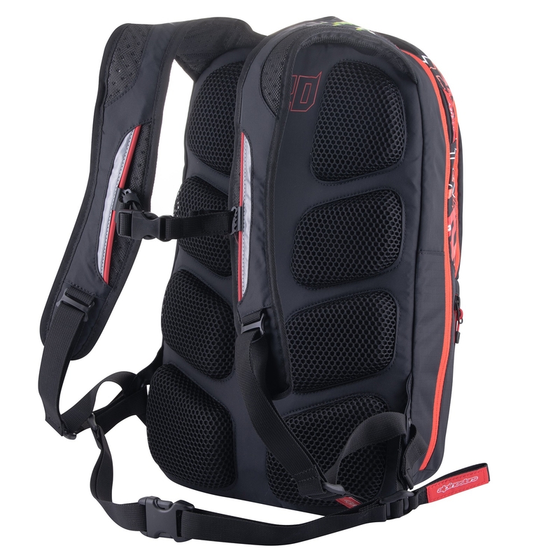Mochila Alpinestars City Hunter Monster FQ20 negro-rojo-blanco-verde
