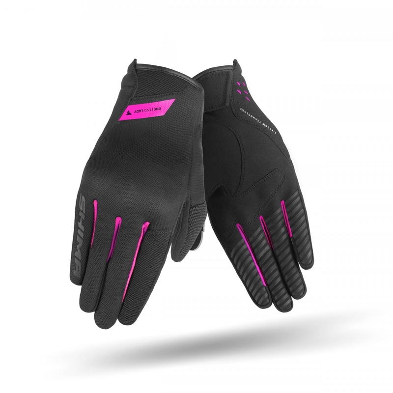 Guantes de moto para mujer Shima One EVO negro y rosa